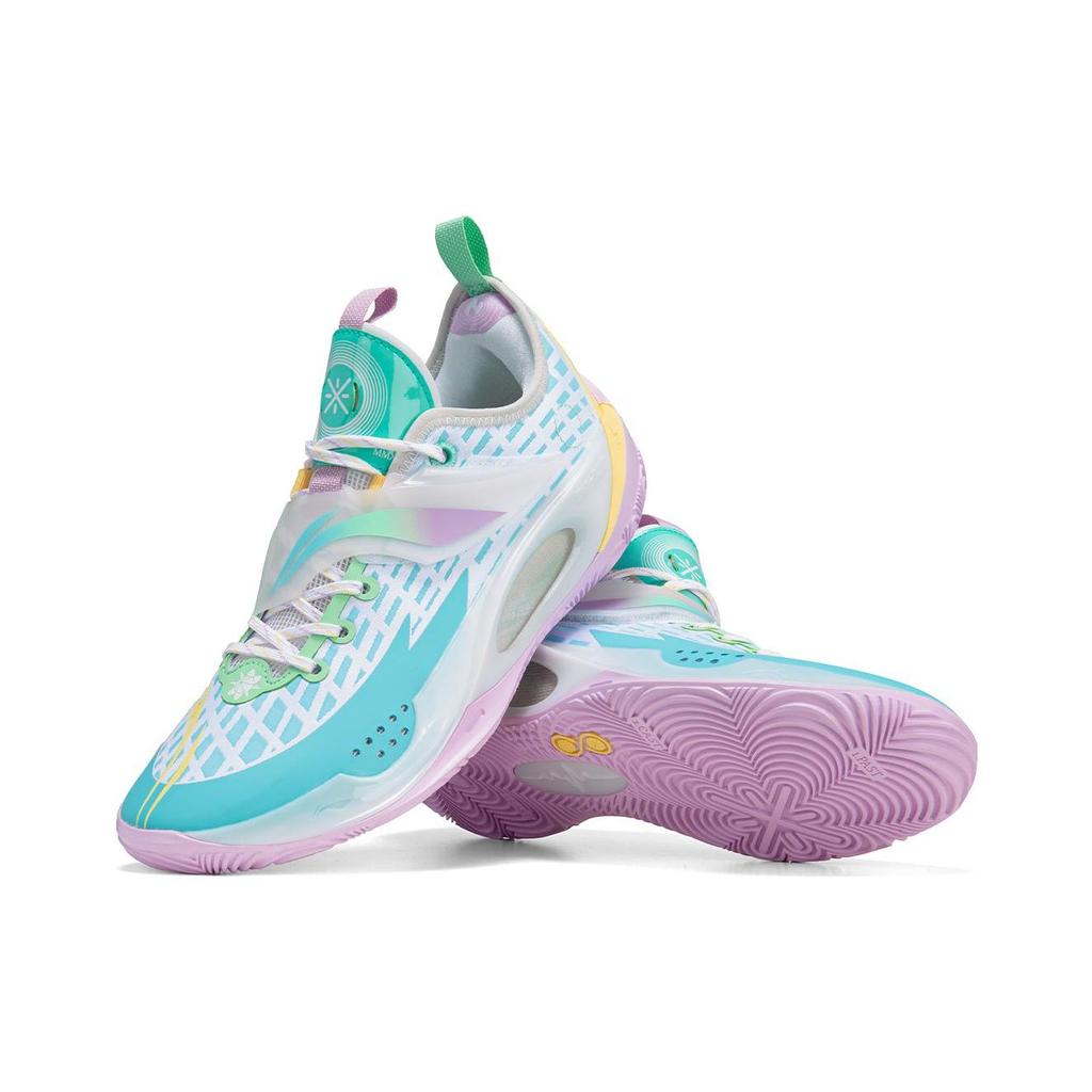 Li Ning Wade Way 808 2.0 Shock Absorption Non-Slip Wear-Resistant Low-Top Basketball Shoes Men Sneaker White Blue ABPT017-1