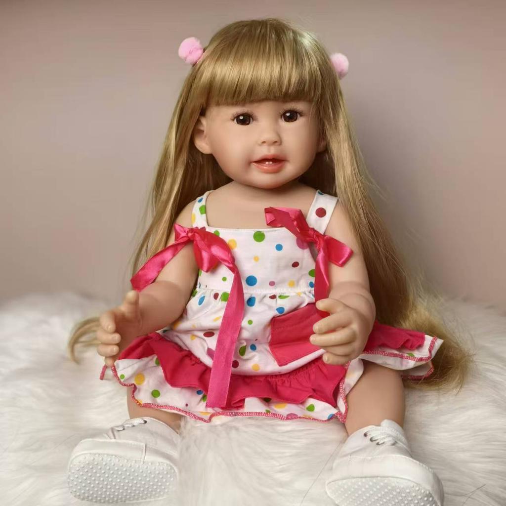 Wholesale 55 Cm Reborn Baby Doll Cute Bathe Kids Playmates Early Educational Toys Festival Gifts