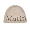 Matin Kim Letter Knit Beanie Hat Unisex Streetwear Winter Cap Men Women Trendy Korean Fashion Cold Weather Accessory