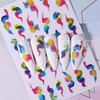 1Pcs Ink Blooming 3D Nail Stickers Gradient Abstract Geometric Wave Line Stripe Nail Art Sliders Decal Manicure Decor