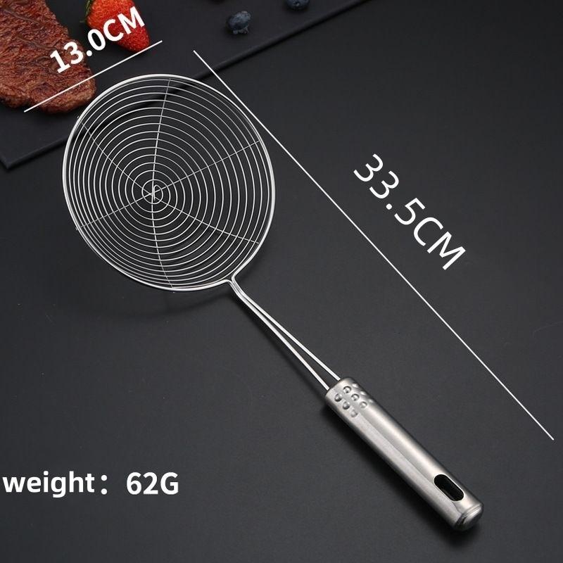 Sett med 3 størrelser Rustfritt stål Dørslag Husholdnings Nudler Dumpling Hot Pot Filterskjerm Perlelinje Avløp Stor Fritert Sil