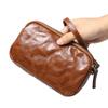 Echte Leder Herren Clutch Tasche, Retro Hand-Kratzer Münzbeutel, Erste Schicht Rindsleder Große Kapazität Handy Tasche.