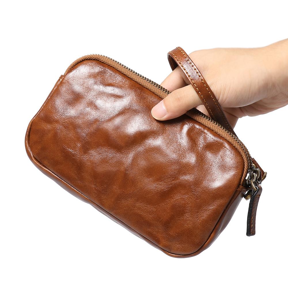 Genuine Leather Men`S Clutch Bag, Retro