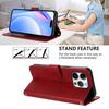 For iPhone 16 Pro Max Wallet Case RFID Blocking Calf Texture Leather Stand Phone Cover with Strap