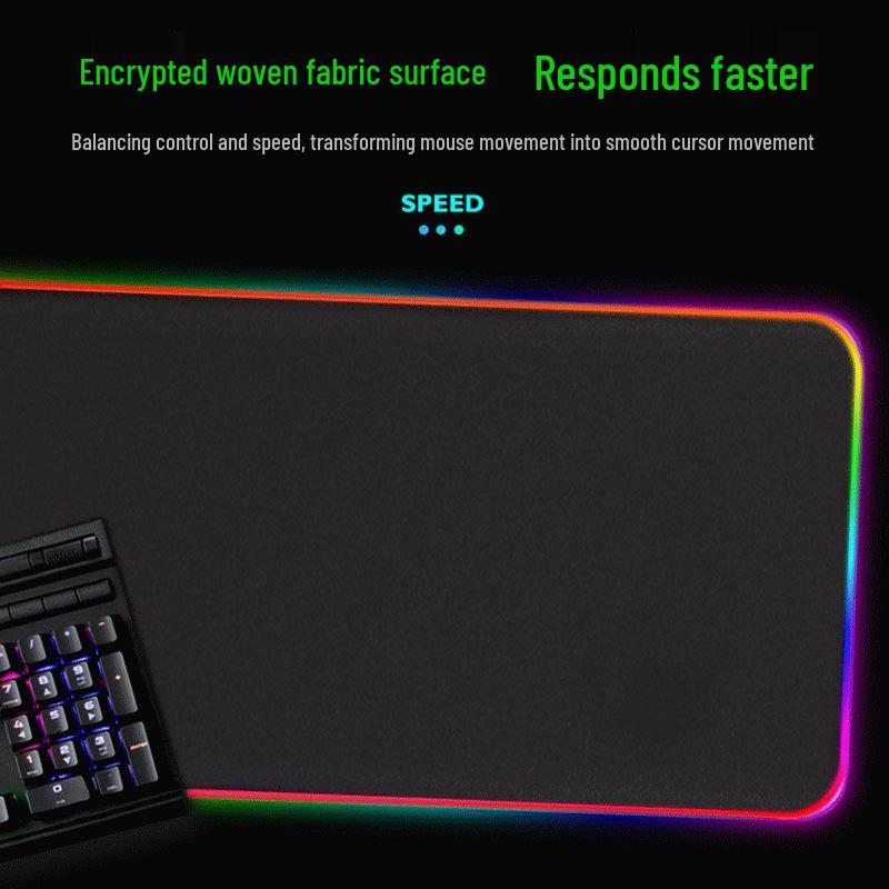 

Extra Large Luminous Wireless Charging Gaming Mouse and Keyboard Desk Mat - Thick, Non-Slip, Locked Edge чёрный