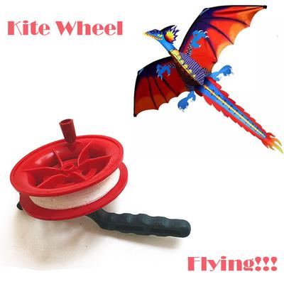 50M Twisted String Line Red Wheel Kite Reel 