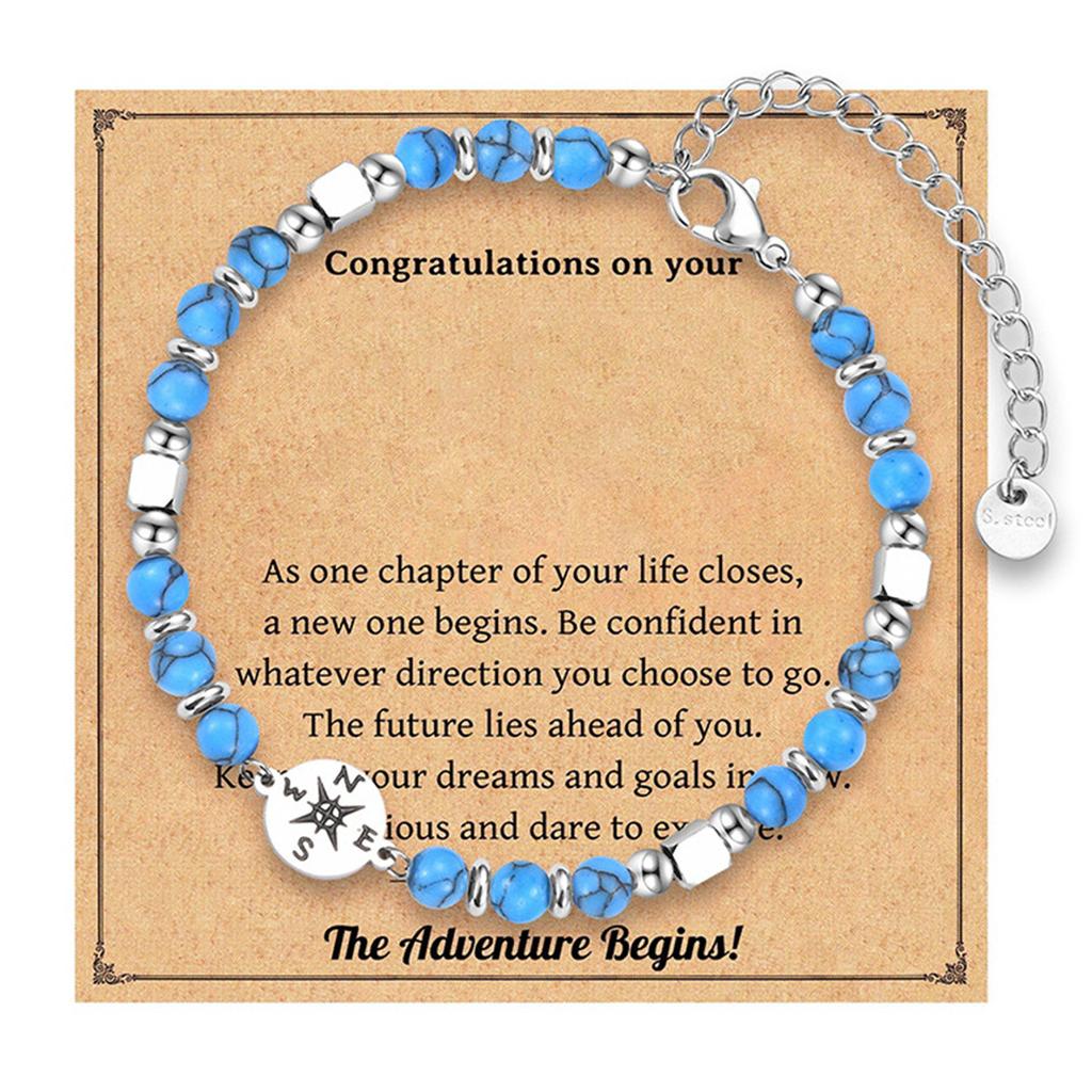 Stainless Steel Beaded Bracelet Fashionable and Practical Stones Wristband Suitable for Great Graduation Birthday Gift