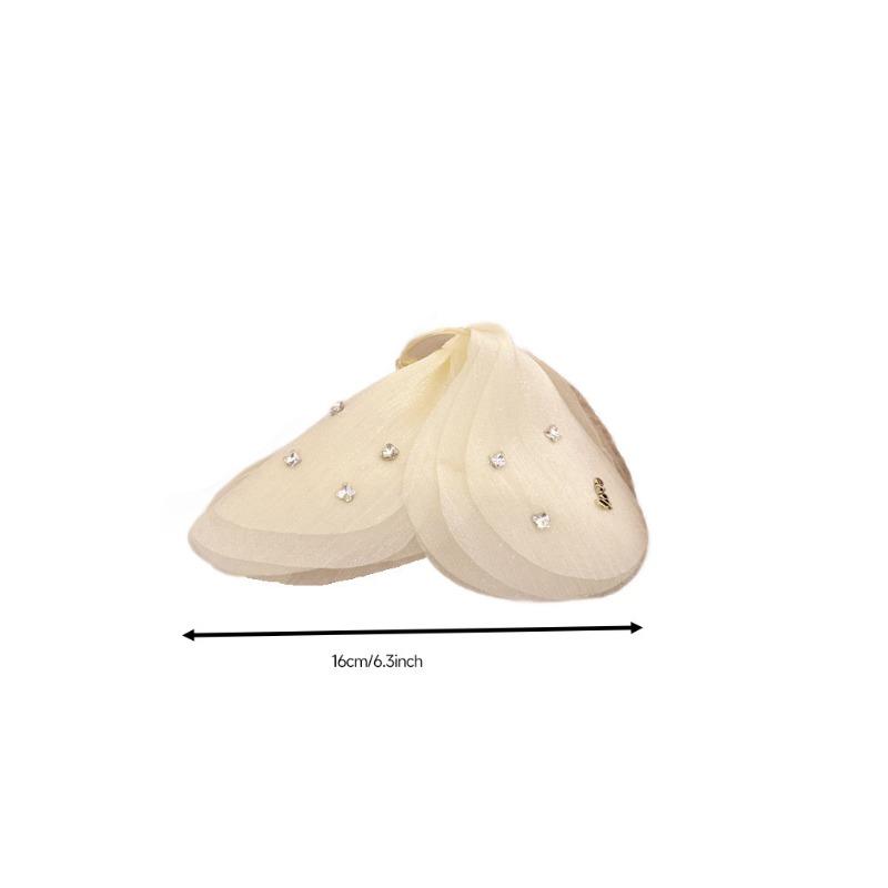 Snow Mist Butterfly Bright Tulle Butterfly Hair Clips Women's French Neck Shark Clip Hair Accessories