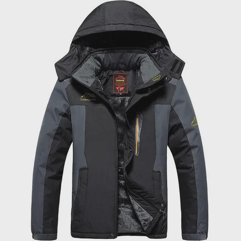 2023 Herren-Plus-Size-Jacke aus dickem Samt für Outdoor-Sport und Winterbergsteigen