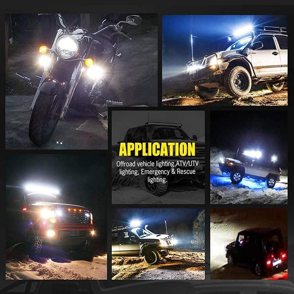 Motorcycle Fog Lights, 2'' Inch 27W Spot Mini Cube Work Driving Pod Lights For Offroad Trucks ATV UTV SUV 4X4 Pick Up Car Boat