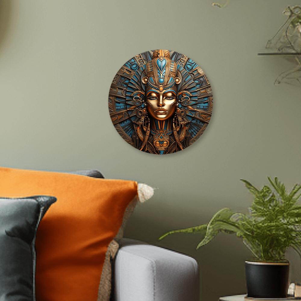 Wooden Character Relief, Painted Circular Flower Wreath, Dormitory Home, Corridor Decoration, Retro Fashion, Mother's Day Gift