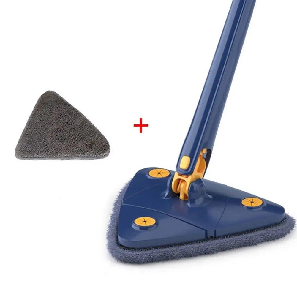 

Телескопическая треугольная швабра с автоматическим заводом, удлиняющая треугольная швабра для пола, не допускающая сдавливания, без помощи рук, ленивый поворотный механизм, бытовые чистящие средства синий