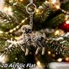 1Pcs 2D Goat Acrylic Pendants Cute Animal Hanging Ornament for Christmas Party Backpack Zipper Charm Accessory