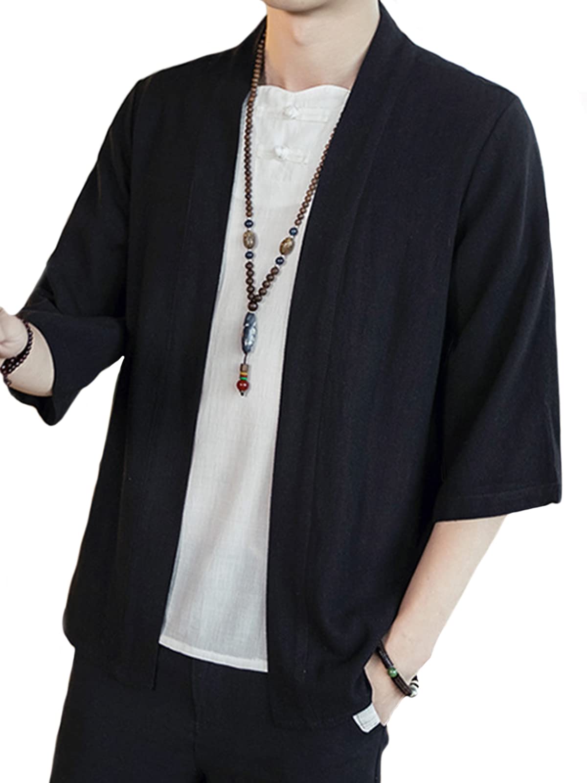 

Хаори Кардиган Рубашка Рукав Однотонный Простой Повседневный Крутой Тонкий Рубашка с длинным рукавом Рубашка с длинным рукавом Летняя рубашка Рубашка с длинным рукавом Стильный Рукав Топы чёрный