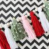 Christmas Hanging Cotton Woolen Tassels Garlands with Wood Beads for Mantel Decorations and Celebration Bunging Banners