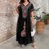 Ethnic Print Long Robe Dress - Middle Eastern Style