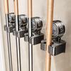 Rotating Suction Mop Clip Wall Mount - No-Drill Broom Holder for Bathroom Cleaning Tools