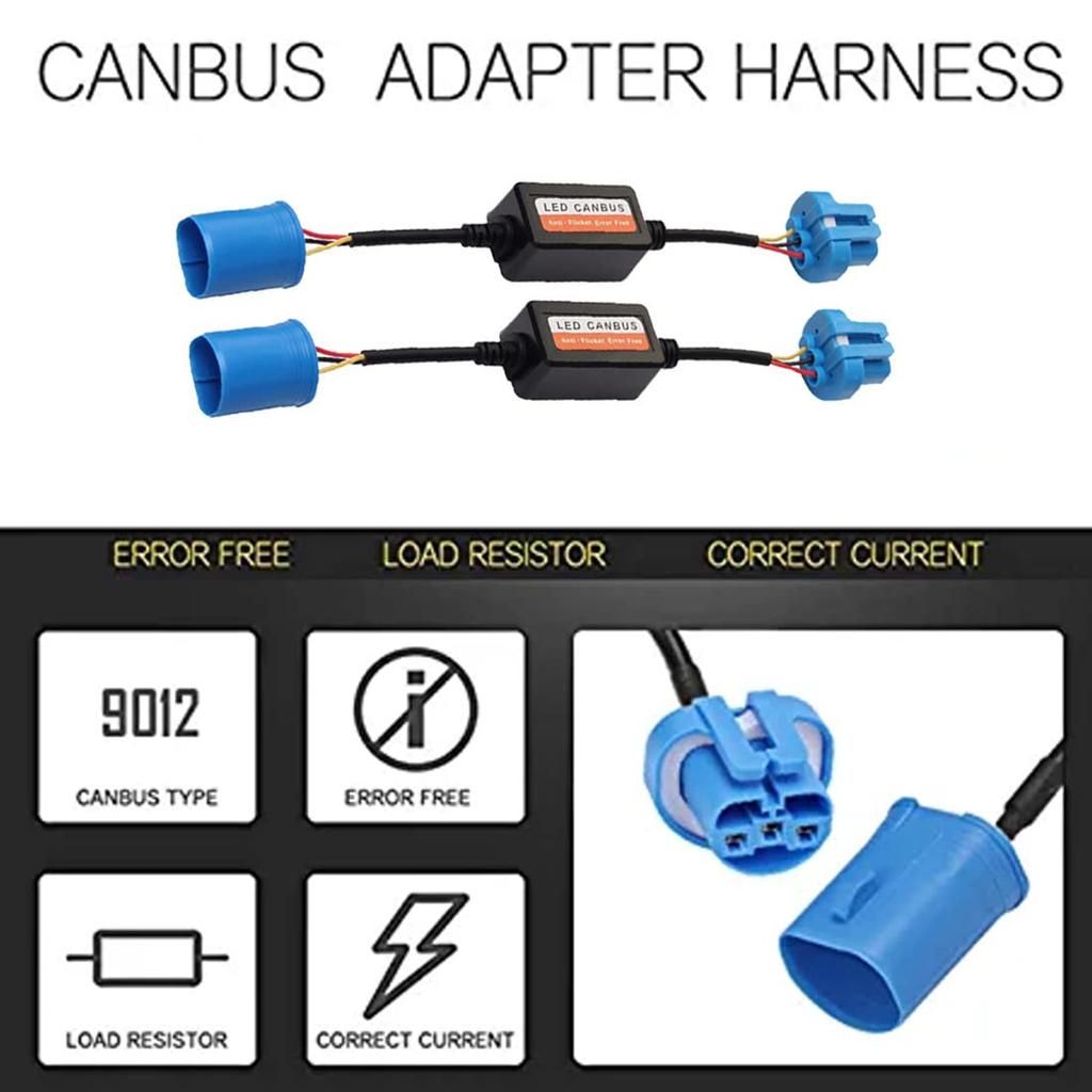 VIGORWORK 9004 9007 12V 2ks LED světlomet Blikající světlo Konverzní sada Chyba Kabelový svazek Adaptér Anti-Blikání