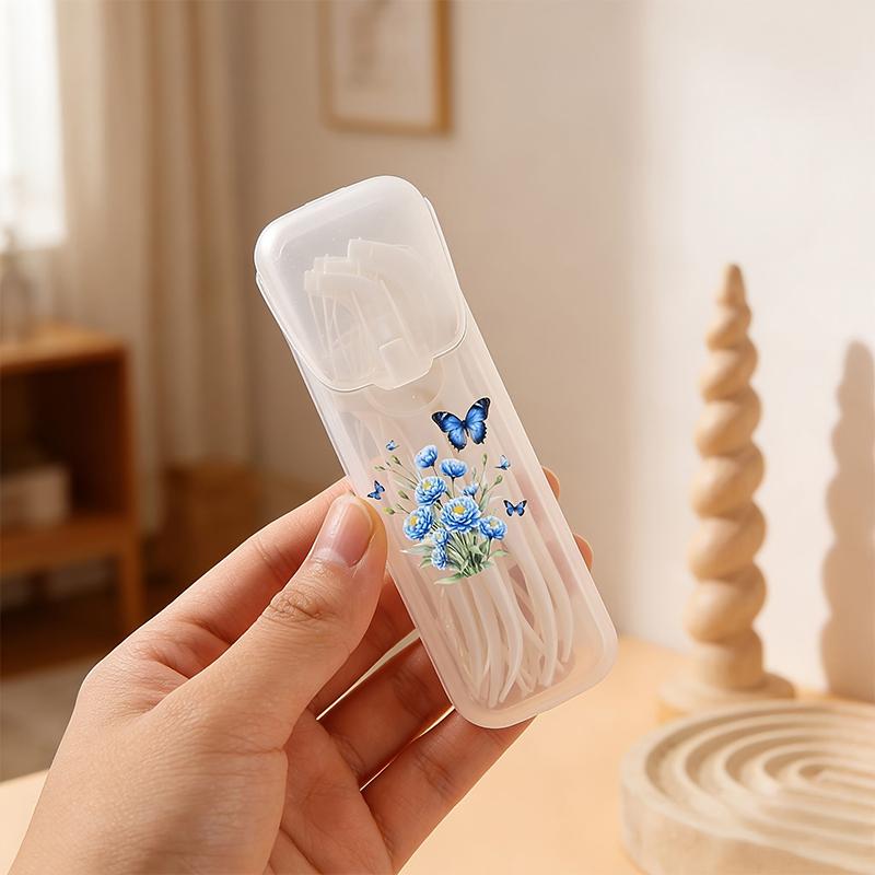 Portable Travel Mini Toothpick Dental Floss Storage Box Cotton Swabs Box Multi-Purpose Perfect For Home Kitchen Table Daily Use