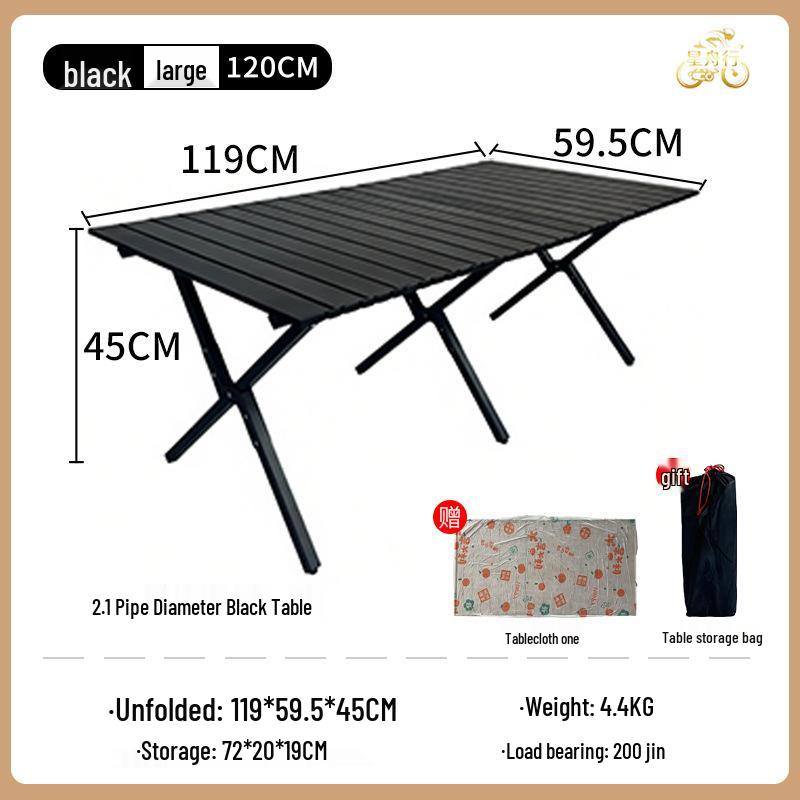 Portable Carbon Steel Foldable Picnic & Camping Table