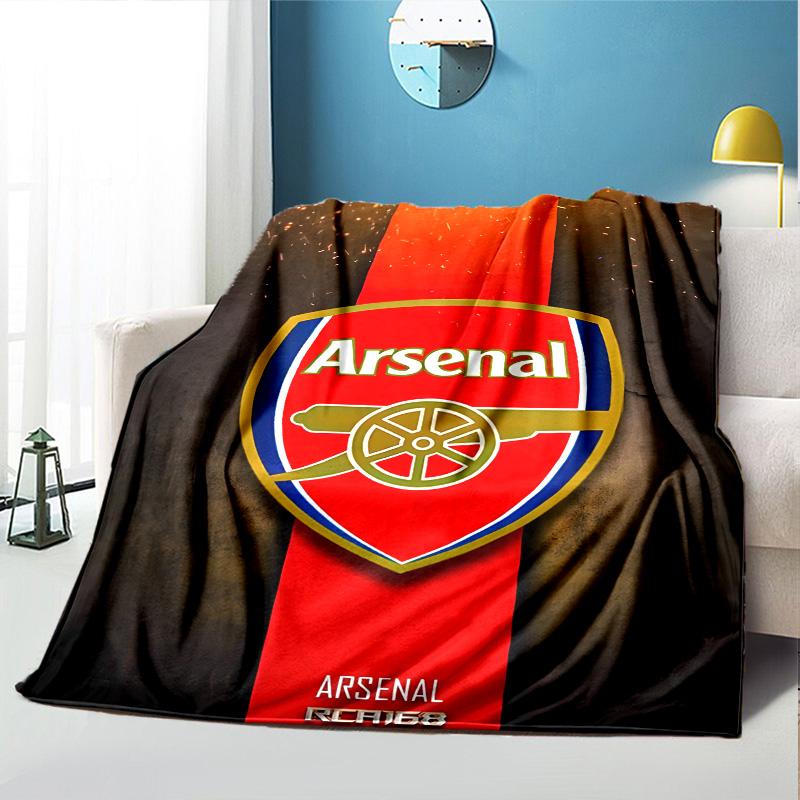 Arsenal F.C Pattern Blanket for Home Decoration, Bed, Sofa, Car Travel, Camping, Suitable for All Seasons, Birthday Christmas Gift
