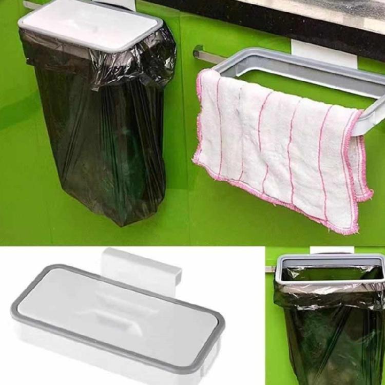Removable Cabinet Door Garbage Bag Holder With Lid Trash High Strength Plastic Storage Rack For Indoor and Outdoor Use