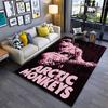 Pink Guitarist and Text Design Rug Non-slip Rug Suitable for Living Room and Bedroom Sofas.