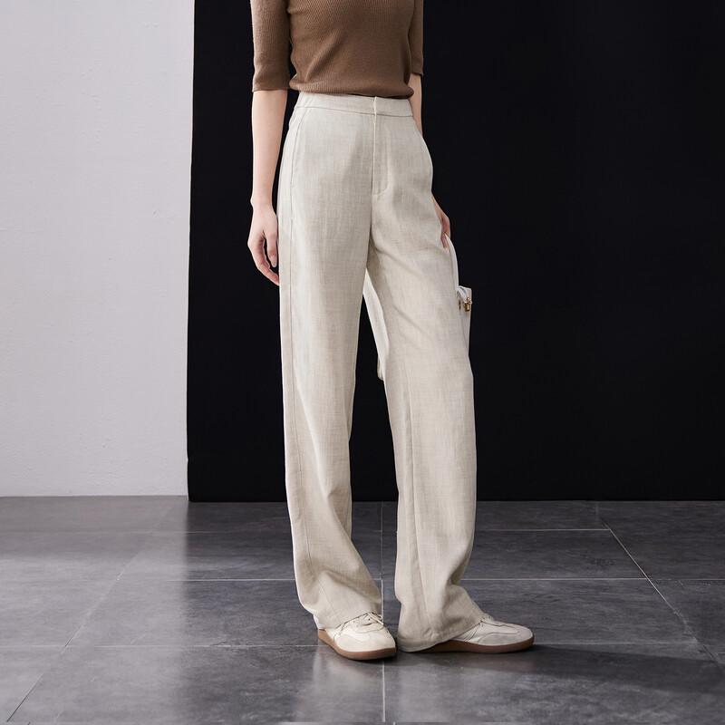 SOFSIL 2026 Spring High-Waist Linen Blend Wide-Leg Pants