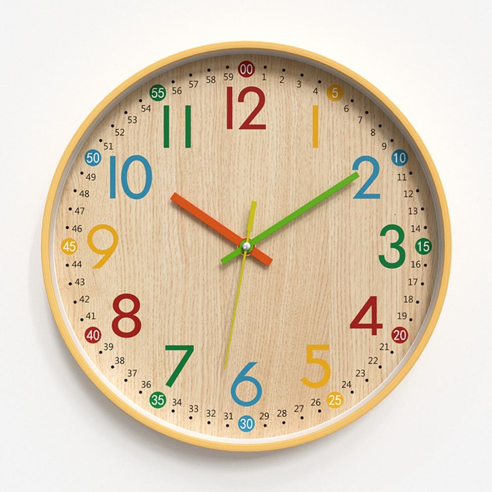 

Красочные настенные часы с цифрами 12 дюймов Детские часы Декоративные кварцевые часы Детская комната Style 1