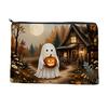 Cute Stationery Pouch Halloween Makeup Bag, Scratch Resistant Durable Canvas Storage Cartoon Ghost Pencil Case Zipper Toiletry Pouch, for Cosmetics