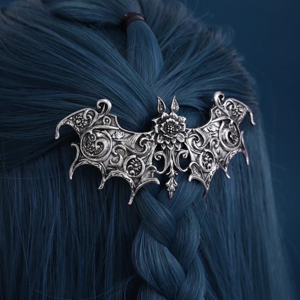 Hollow Pattern Bat Spring Clip Gothic Style Hairpin Fashion Halloween Hair Clip Mother's Day