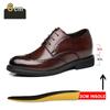 Fashion Men's Dress Brogues Elevator Shoes Platform Breathable Casual Business Luxury Genuine Leather Heightening Shoes 6 8CM Taller Man