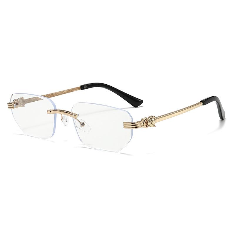 New polygonal frameless sunglasses versatile sunscreen sunshade glasses trendy European and American fashion gradual change sunglasses women's senior