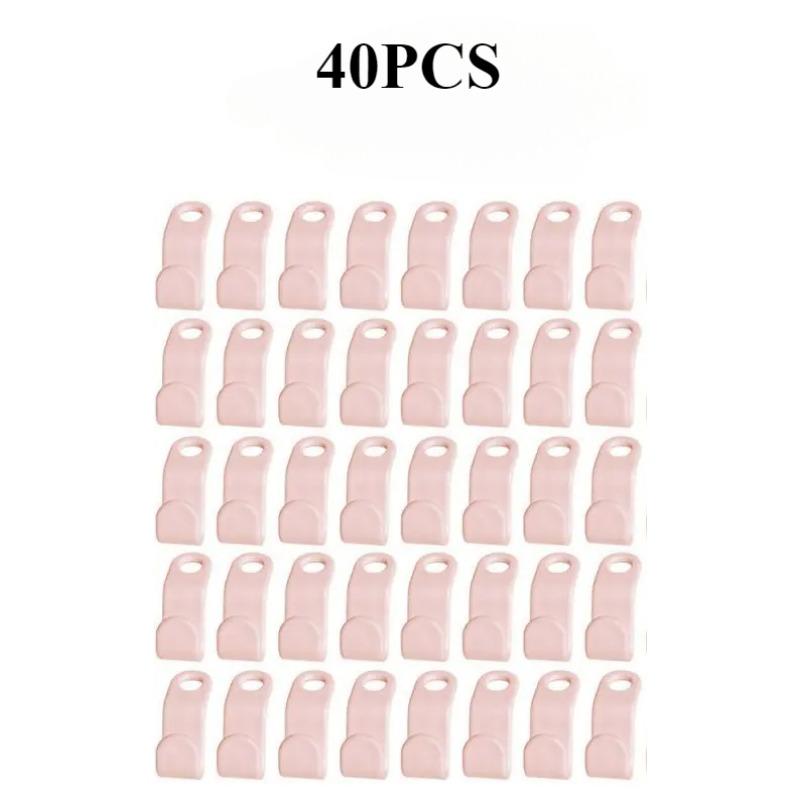 60Pcs Clothes Hanger Connector Hooks Space Saving Hanger Extender Closet Organizer Plastic Extender Clips Wardrobe Coat Shirt