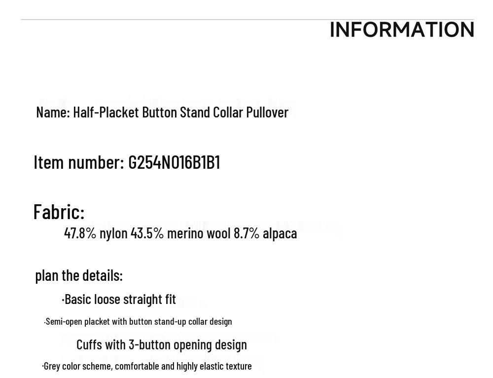 GREEN BELT Men's Half-Button Wool Pullover Sweater