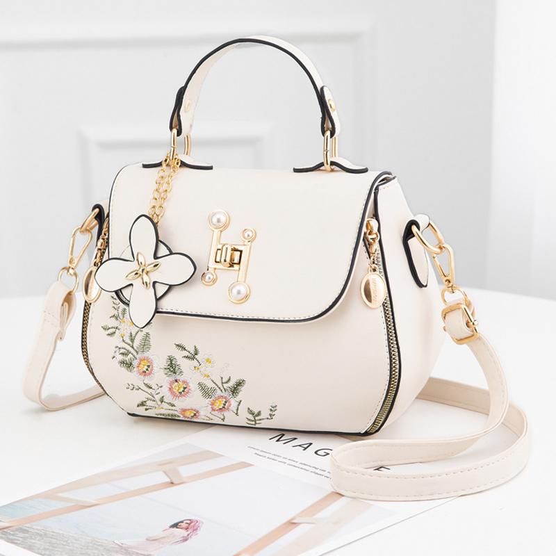 Bestickte Handtasche für Damen, New Network Red, modische Umhängetasche, vielseitige Umhängetasche aus PU-Leder