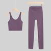 Lulu U-Back Sports Tank & 9-Point Yoga Pants Set with Bare-Feel Push-Up Bra for Women's Fitness