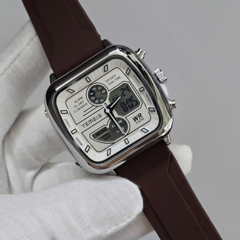 Temeis Men'S Watch Fashion Waterproof Luminous Outdoor Sports Electronic Watch Personalized Watch Double Display