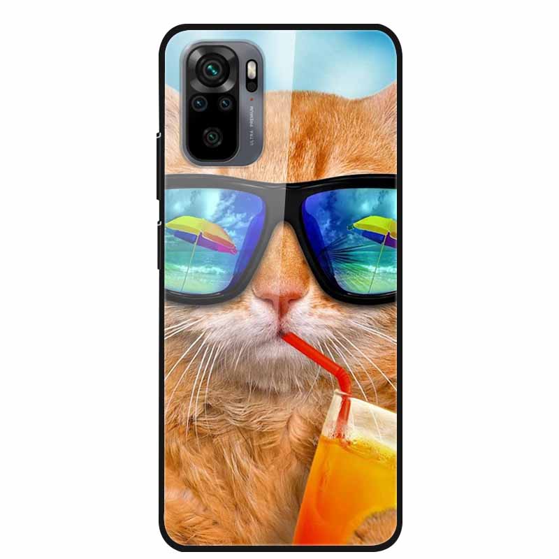 Edzett Üveg tok Redmi Note 10 Pro-hoz Fedél Kemény tok Xiaomi Redmi Note10 5G Telefon Tokhoz Note10 Pro Fundas TPU Lökhárító