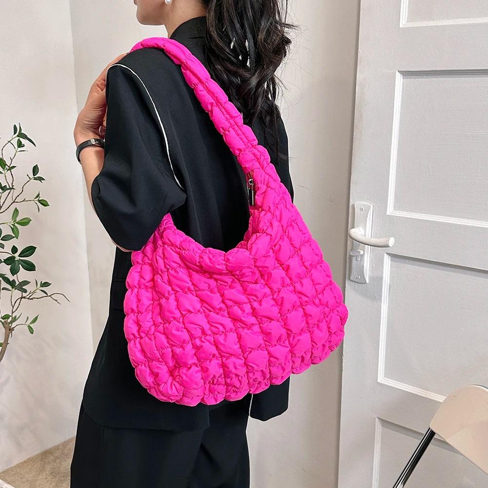 Quilted Padded Crossbody Bag for Women Pleated Bubbles Cloud Shoulder Bags Large Tote Bucket Designer Bag Ruched Handbags 2024
