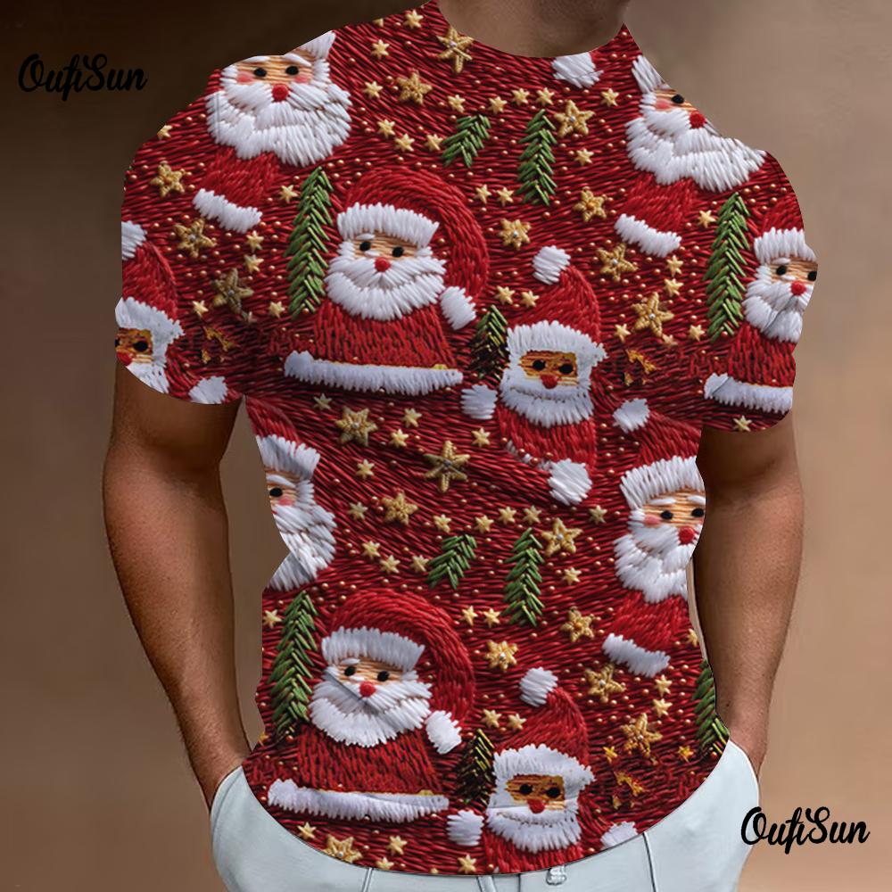 

Рождественская футболка с принтом для мужчин Свободные футболки оверсайз Повседневная футболка с коротким рукавом Уличная футболка Толстовка XL