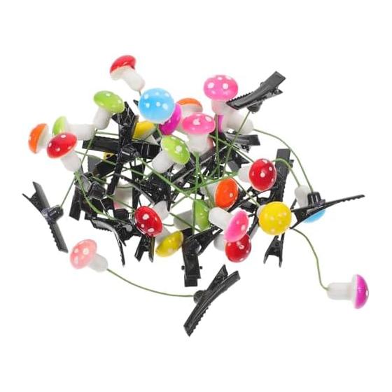 30 Pack Mushroom Hair Clips, Assorted Colors, Cute Hairpins for Girls, Perfect for Party & School Hair Accessories, Secure Hold, Adorable Mushroom