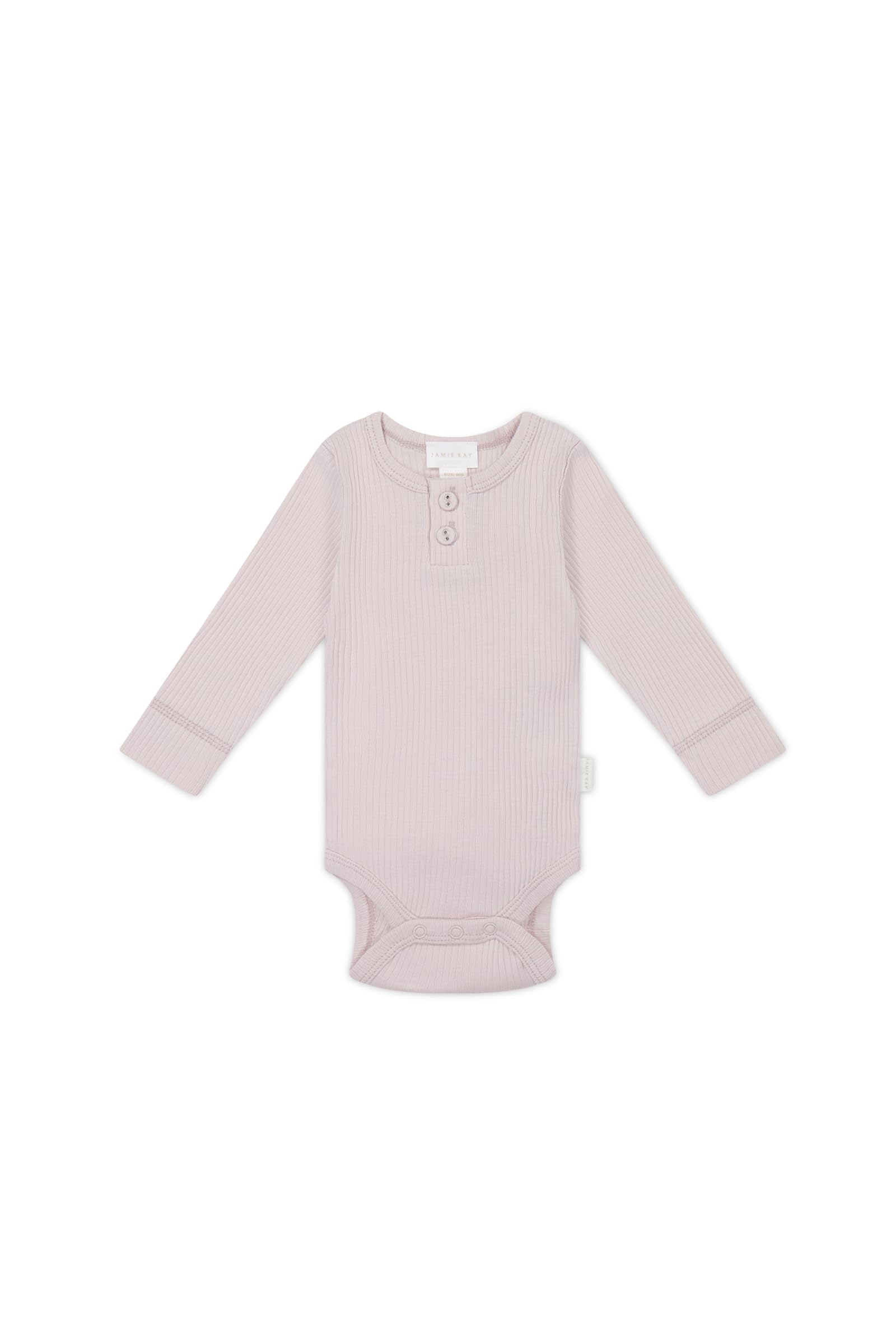 

Jamie Kay OCM Ribbed Long Sleeve Bodysuit in Violet Tint Baby Size Size 80 (JBCO259015), LPNK,