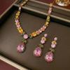 European-American Zircon Tulip Necklace & Earrings Set: Elegant New Fashion Trend