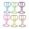 30Pcs Wine Glass Shape Paperclips Metal File Paper Clip Metal Bookmarks Clips for Display Hanging File Document Postcard