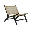 DKD Home Decor-DKD Home Decor Black Natural Teak Wood Armchair 65 X 78 X 68 Cm