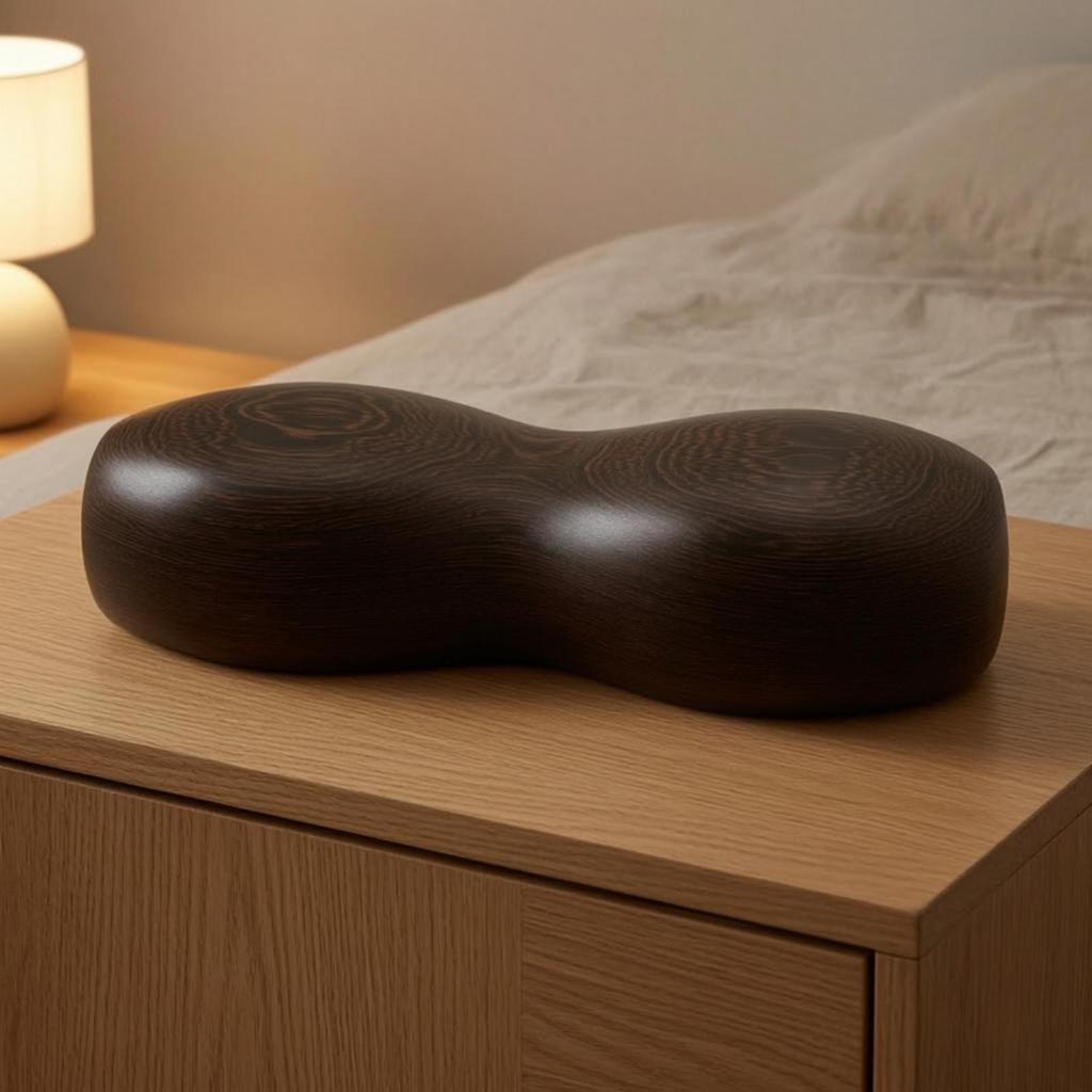 Wooden Neck Pillow Contoured Massage Ergonomic Solid Wood