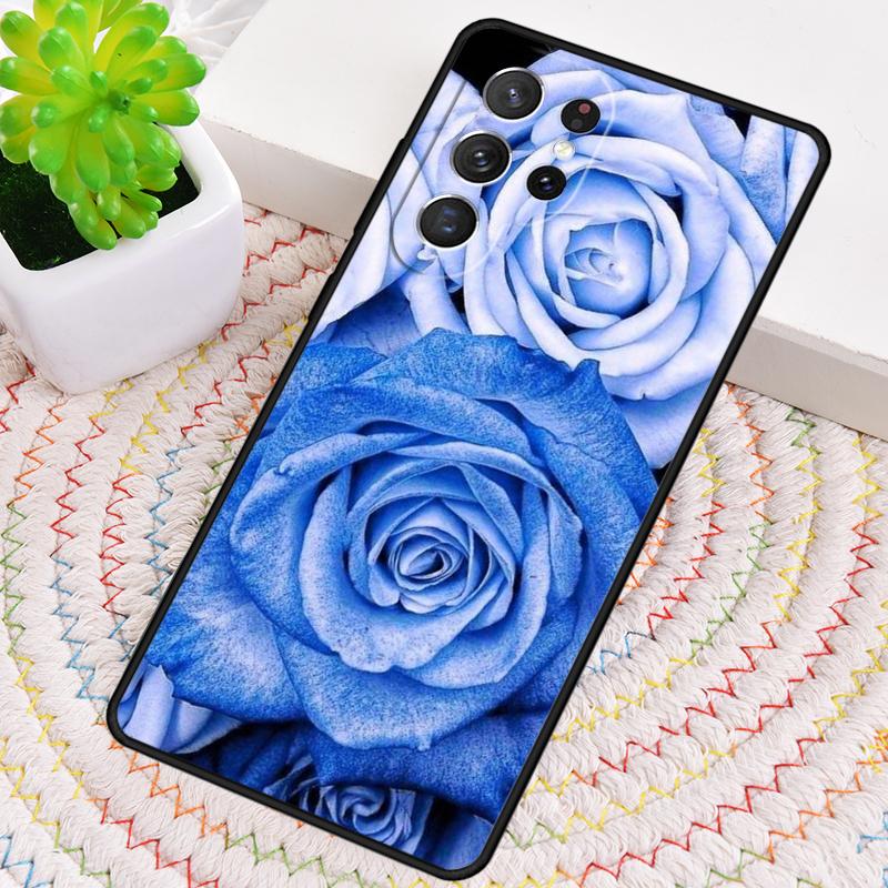 Blue Rose Flower Phone Case for Samsung Galaxy note 10 pro S26 Ultra S23 S24 FE S25 S21 S22 PLUS shockproof Cove