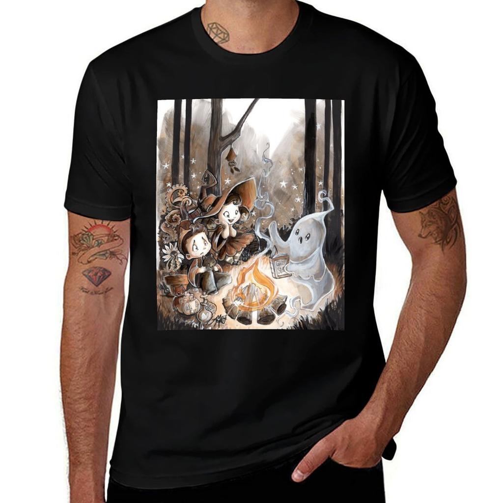 Ghost Story Witch and Wizard T-Shirt Basic Short Sleeve Cotton Blend T-Shirt