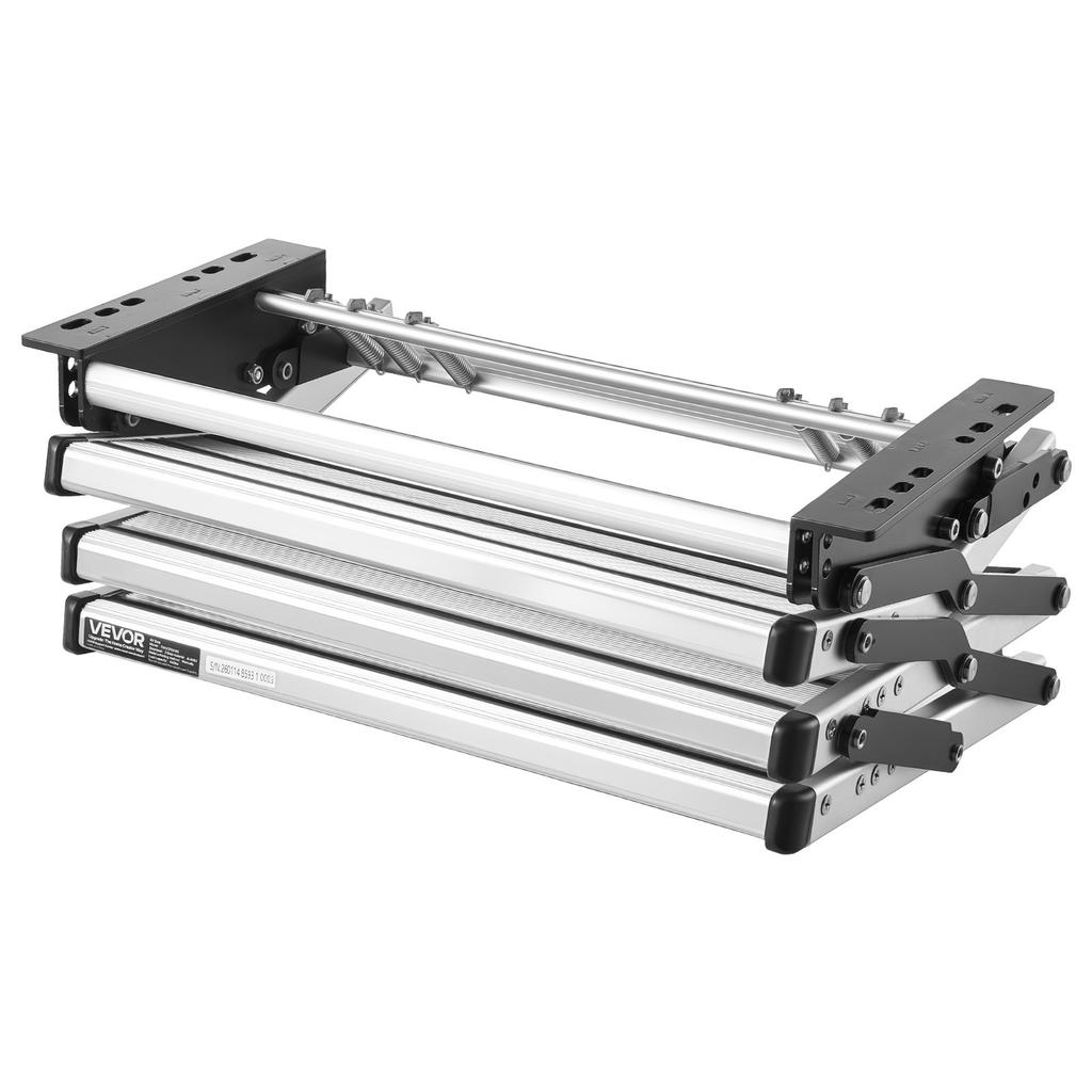 RV Steps, 3-Step, 200 kg Load Capacity, Manual Retractable RV Stairs, Telescopic Folding Aluminum Alloy Camper Steps, Steel Frame Non-Slip Entry